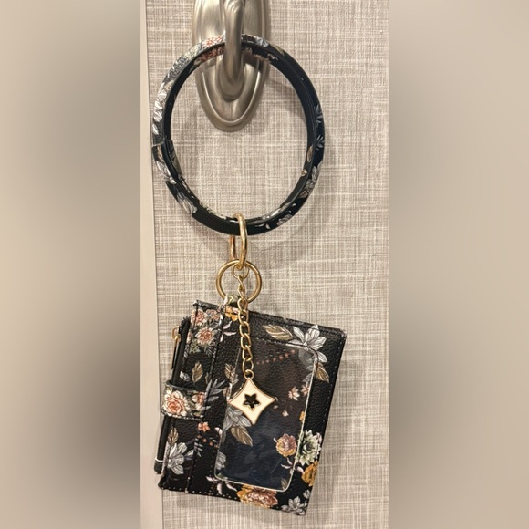 Accessories - Floral Black Wristlet Wallet Set